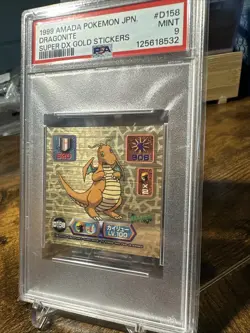 1999 Pokemon Amada Super DX Gold D158 Dragonite PSA 9 - Image 2