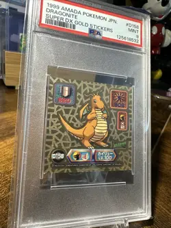 1999 Pokemon Amada Super DX Gold D158 Dragonite PSA 9 - Image 3