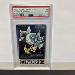 1997 POCKET MONSTERS CARDDASS GYARADOS PRISM #130 PSA 7 NEAR MINT - Image 1