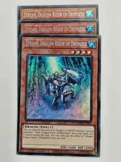 Yu Gi Oh - 3x BLMM-EN122 Steam, Dragon Ruler Of Droplets - Secret Rare - Image 1