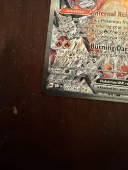 Pokemon TCG Charizard EX Holo Card 223/197 Obsidian Flames Sir NM - Image 2