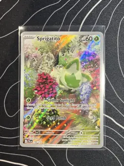 Pokemon TCG Sprigatito Scarlet & Violet Paldea Evolved Holo Card 196/193 - Image 1