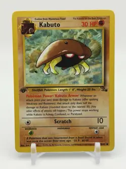 Kabuto 50/62 Fossil 1st Edition LP Common Pokemon Card KB5 (#3) - Image 1