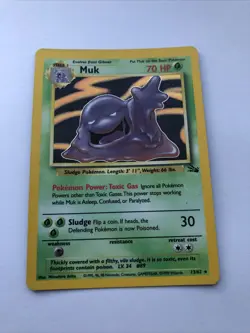 Muk 13/62 Rare Holo Pokemon Card Fossil Set 1999 WOTC Great Condition - Image 1