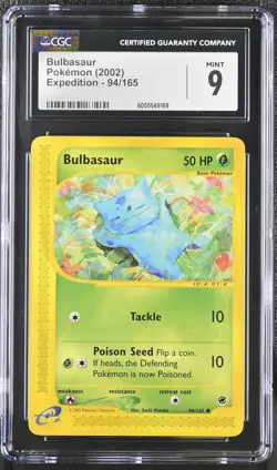 CGC 9 MINT Bulbasaur 2002 Expedition 94/165 Pokemon Card - Image 1