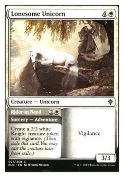 Lonesome Unicorn Throne of Eldraine MTG - NM+ *Mythic Relics* - Image 1