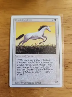 Pearled Unicorn - Revised - MTG Magic - Common - White Creature - Image 1