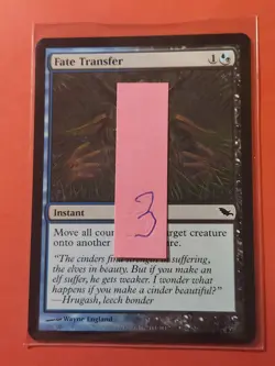 2008 Magic The Gathering Shadowmoor #161 Fate Transfer, C, B/Blk, NF, cd3 - Image 3