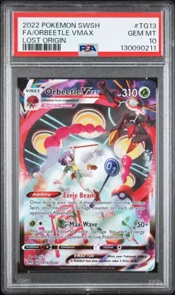 PSA 10 ORBEETLE VMAX TG13/TG30 FULL ART LOST ORIGIN POKEMON 🍃 - Image 1