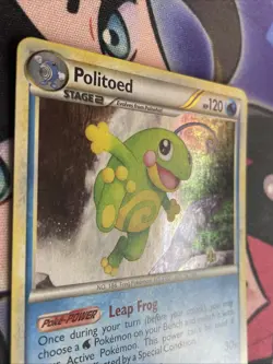 2010 POLITOED 7/95 HeartGold SoulSilver UNLEASHED POKEMON Holo LP/NM Swirl - Image 3