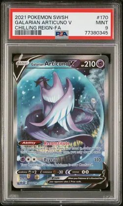 2021 Pokemon Sword & Shield Chilling Reign-Fa Galarian Articuno V 9 PSA #170 - Image 1