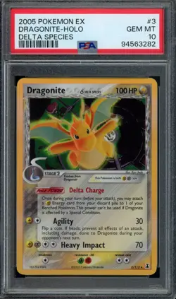 Pokemon Dragonite Holo 2005 EX Delta Species #3 PSA 10 Gem Mint - Image 1