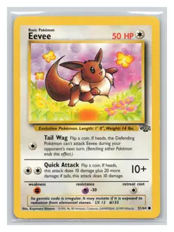 Pokemon TCG Eevee 51/64 Jungle Unlimited LP - Image 1
