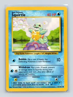 Pokemon TCG Squirtle 063/102 Base Set Normal MP - Image 1