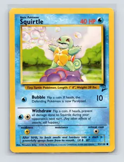 Pokemon TCG Squirtle 093/130 Base Set 2 Normal LP - Image 1