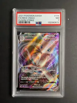 Mew Vmax 114 PSA 7 2021 Pokemon SWSH Fusion Strike - Image 1