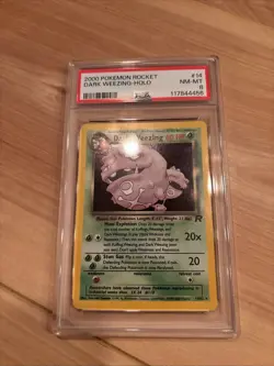 2000 POKEMON ROCKET #14 DARK WEEZING-HOLO PSA 8 - Image 1