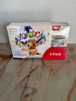 Pokemon Prismatic Evolutions ETB with Booster Bundle Costco 2-Pack Sealed - Image 1