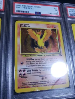 PSA 1 Sequential Set Articuno Zapdos Moltres Holo Fossil Pokemon - Image 4