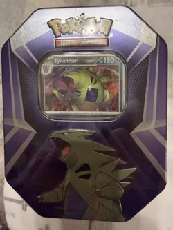 NEW & UNOPENED! Pokemon TCG: Tyranitar Triple Whammy Collectors Tin 2024 Packs - Image 1