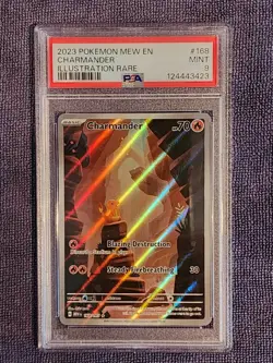 2023 Pokemon MEW EN - Charmander 168/165 Illustration Rare S&V, PSA 9 - Image 1