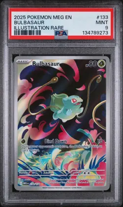 BULBASAUR #133 ILLUSTRATION RARE 2025 POKEMON MEG EN MEGA EVOLUTIONS PSA 9 MINT - Image 1