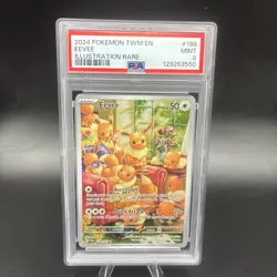 PSA 9 MINT Eevee Pokemon TCG Twilight Masquerade Illustration Rare Holo 188/167 - Image 1