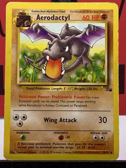 Aerodactyl 16/62 Fossil WOTC Pokemon TCG Regular Rare 1999 MP - Image 3