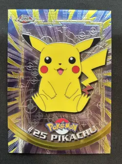 2000 Pokemon TV Topps Chrome Pikachu #25 - NM - Image 1