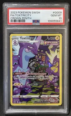 2023 Toxtricity Full Art Crown Zenith Sword & Shield Pokemon TCG PSA 10 - Image 1