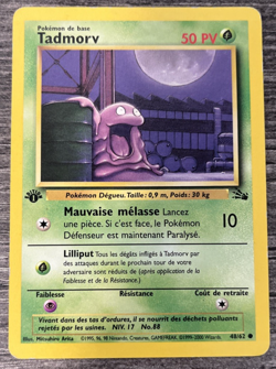 Pokemon Fossil French Edition 1 Grimer / Tadmorv 48/62 Common HP, US Shipper - Image 1