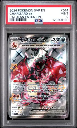 2024 POKEMON SVP EN-SV BLACK STAR PROMO #074 CHARIZARD ex PALDEAN FATES PSA 9 - Image 1