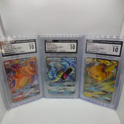 Pokemon 2019 Hidden Fates Promo Charizard GX Gyarados GX Raichu GX CGC 10 GM Lot - Image 1