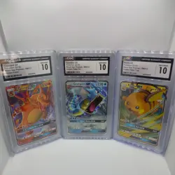 Pokemon 2019 Hidden Fates Promo Charizard GX Gyarados GX Raichu GX CGC 10 GM Lot - Image 2