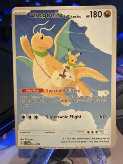 Custom Pokemon Dragonite &Pikachu Waifu Doujin ACG DIY Trainer Full Art Card - Image 2