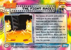THE FIGHT RAGES #35 - BLUE Logo SILER HOLO - MEWTWO SB - TOPPS POKEMON CARD LP/P - Image 2