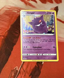 Pokemon TCG Sword & Shield Gengar Holo Black Star Promo Card SWSH052 NM - Image 1