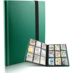 360 Card Pocket Binder with Strap 9 Pocket Trading Cards Album Folder, Black - Image 5