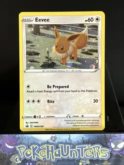 Pokemon Card Eevee Swsh190 Sword & Shield Black Star Promo LP - Image 1