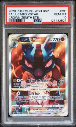 Lucario VSTAR SWSH291 SWSH: Sword & Shield Promo Cards Holo Gem Mint PSA 10 FA - Image 1