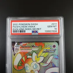 PSA 10 Sylveon Vmax 211/203 Pokemon Evolving Skies Rainbow Rare Graded Card - Image 2