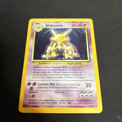 Pokemon Alakazam TCG Base Set Holo Card 1/102 Unlimited Holo Rare - Image 1