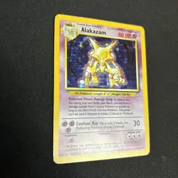 Pokemon Alakazam TCG Base Set Holo Card 1/102 Unlimited Holo Rare - Image 2