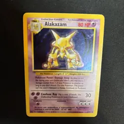 Pokemon Alakazam TCG Base Set Holo Card 1/102 Unlimited Holo Rare - Image 4