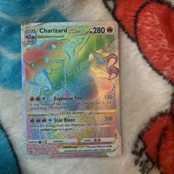 Pokemon Brilliant Stars Charizard VSTAR Rainbow Secret Rare Card 174/172 NM/MT - Image 1