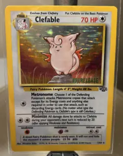 1999 Pokemon Pre-Release Jungle Clefable Stamped Card 1/64 Rare - Image 1