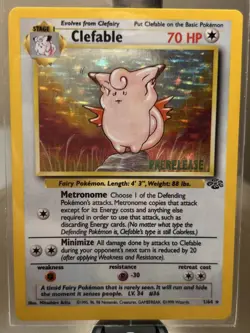 1999 Pokemon Pre-Release Jungle Clefable Stamped Card 1/64 Rare - Image 5
