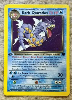 Pokemon Dark Gyarados Holo Rare TCG Card 1st Edition 8/82 Excellent Condition - Image 1