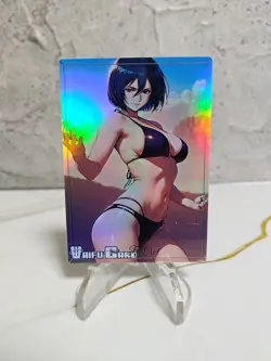 Mikasa Ackerman Trading Card Waifu Goddess Story Anime Girl holo Karte Manga - Image 1