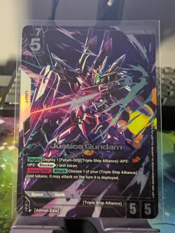 Justice Gundam - GD01-066 - LR+ Alt Art - Newtype Rising - Gundam Card Game TCG - Image 1